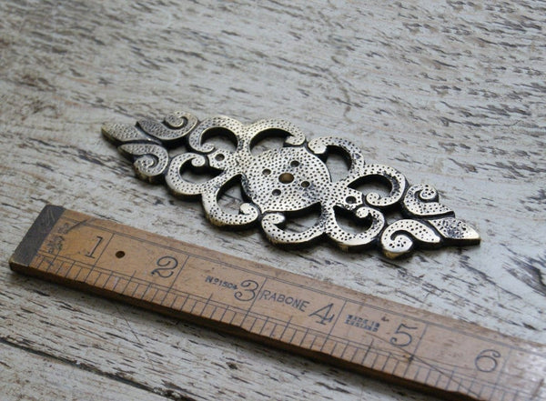 Knob Backplate only FILIGREE Cast Antique Brass 70mm