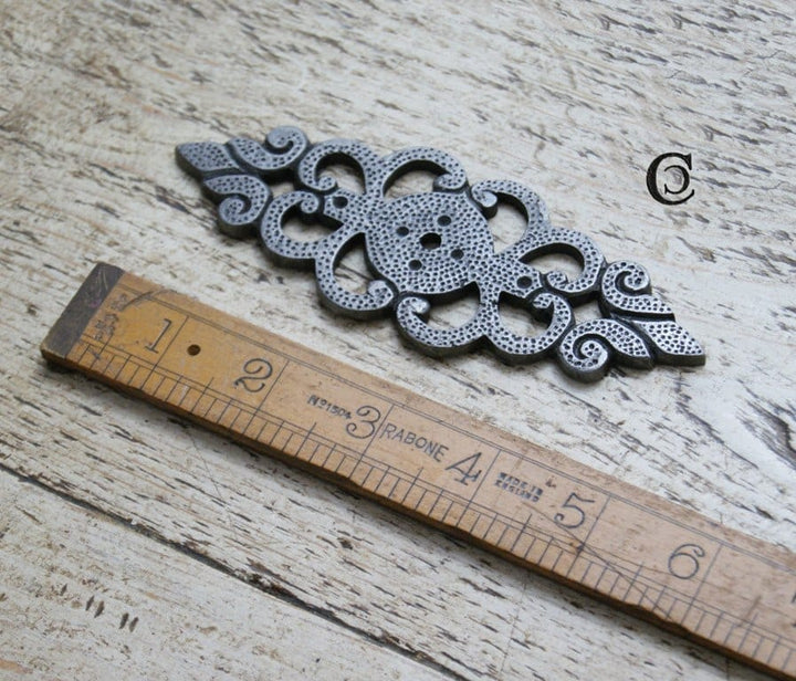 Knob Backplate only FILIGREE Cast Antique Iron 130mm