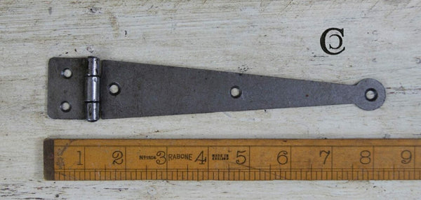 Strap Hinge Flat Penny End 180mm Antique Iron (AF057A)