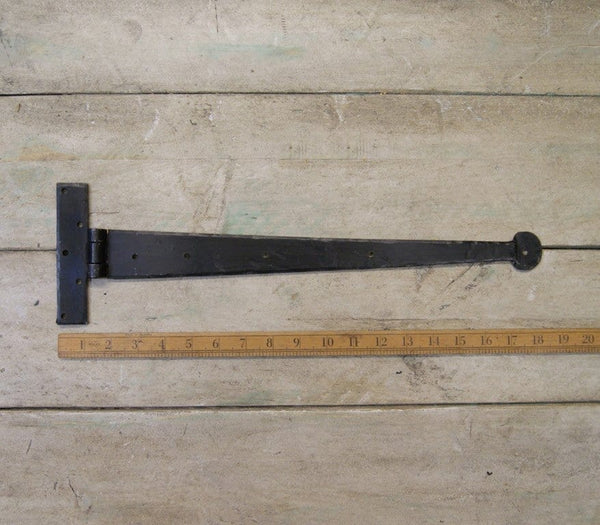 Tee Hinge Heavy Duty Penny End Black Wax 450mm