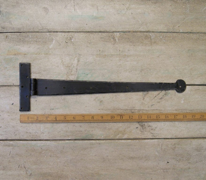 Tee Hinge Heavy Duty Penny End Black Wax 450mm