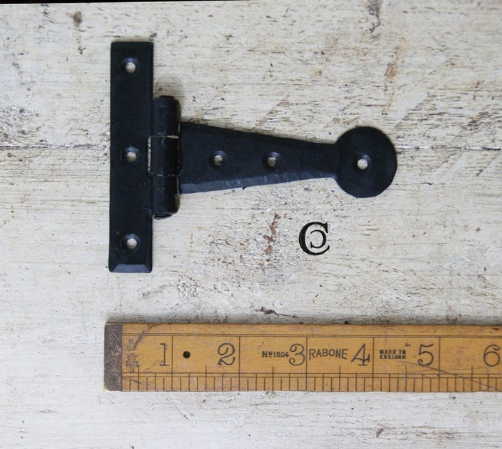 Tee Hinge Light Duty Penny End Hand Forged 100mm Beeswax