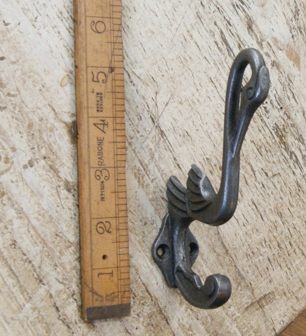 Hat Coat Hook HERON Antique Cast Iron 133mm (Southwest)