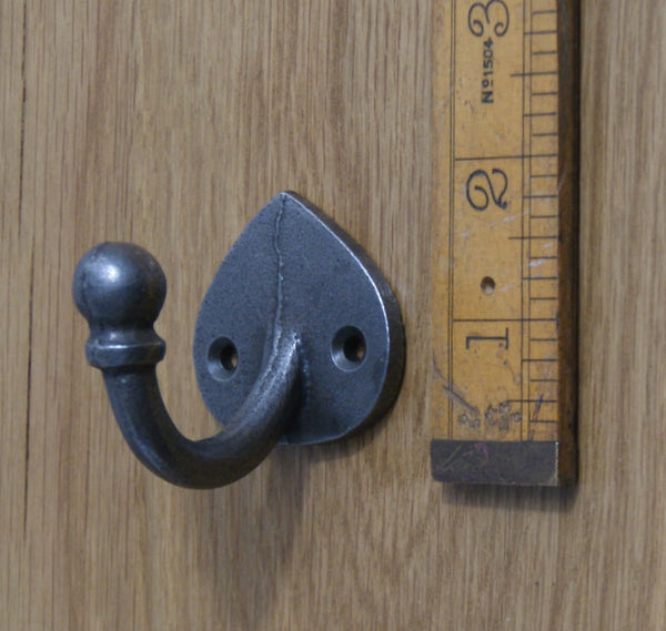 Ball End Spade WILTSHIRE Coat Hook Cast Antique Iron 50mm