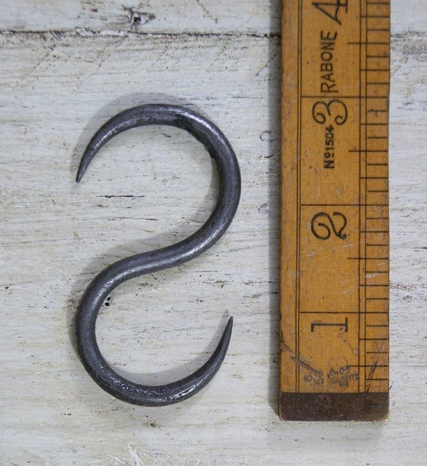 Meat Hook 'S' Shape Hand Forged Antique Iron 70mm