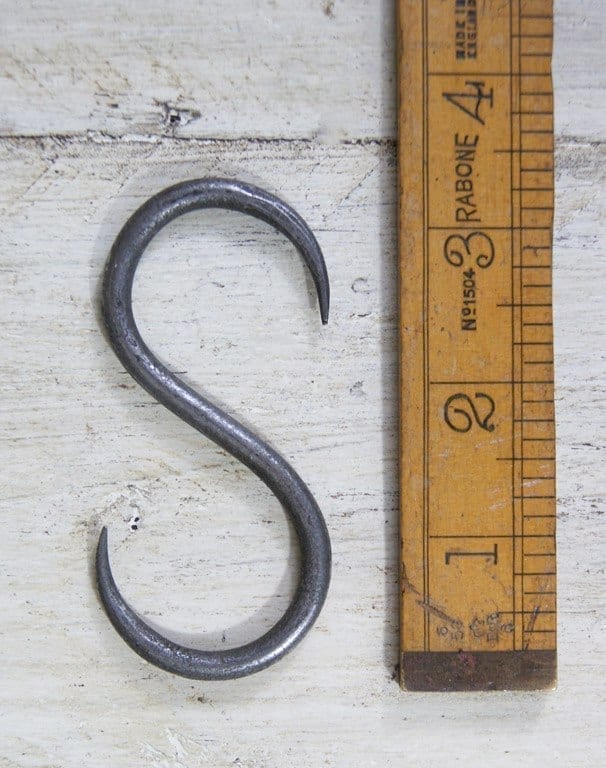 Meat Hook 'S' Shape Hand Forged Antique Iron 85mm