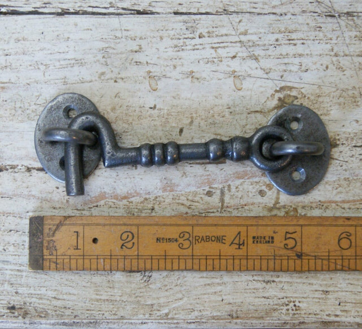 Cabin Hook Staple Shed Cast Antique Iron 100mm