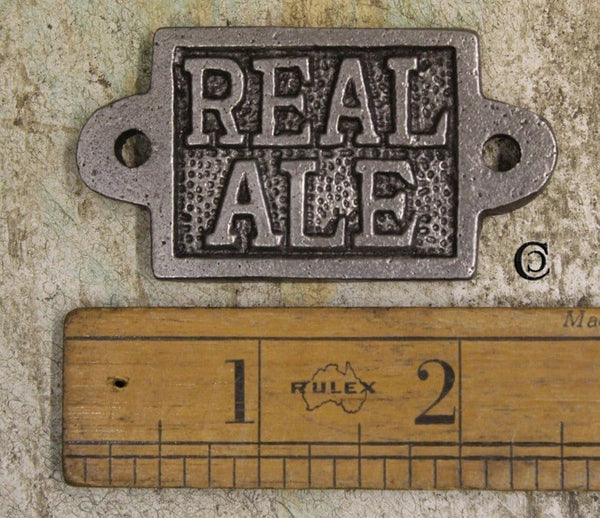 Plaque REAL ALE Cast Antique Iron (for cap catcher)