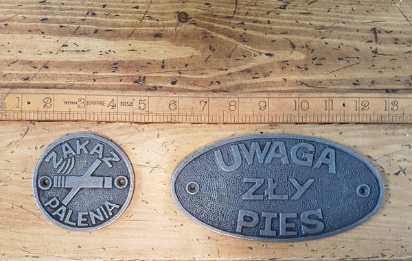 Plaque UWAGA ZLY PIES AI 180mm x 90mm