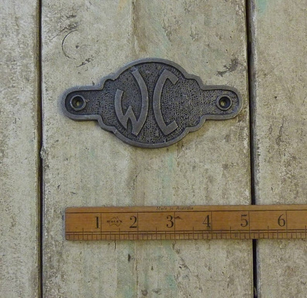 Plaque WC Totem design Antique Iron 125mm x 65mm