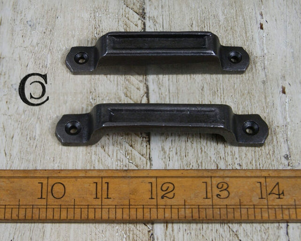 Rim Lock Keep Narrow Flat Indent Cast Antique Iron Dec End 100mm