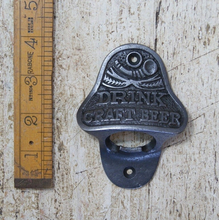 Bottle Opener Wall Mounted DRINK CRAFT BEER Antique Iron