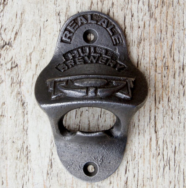 Bottle Opener Wall Mounted HULL BREWERY Cast Antique Iron
