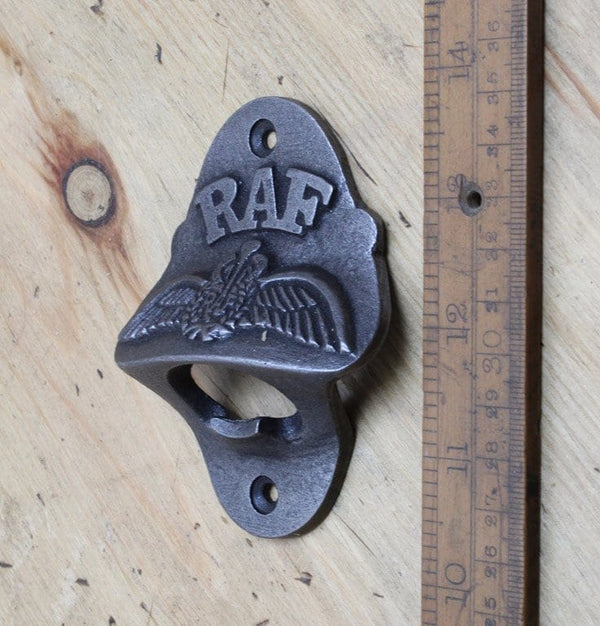 Bottle Opener Wall Mounted RAF Emblem Cast Antique Iron