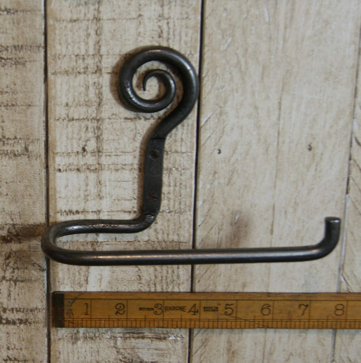 Toilet Roll Holder Curly Tail Hand Forge Antique Iron 135mm x 190mm