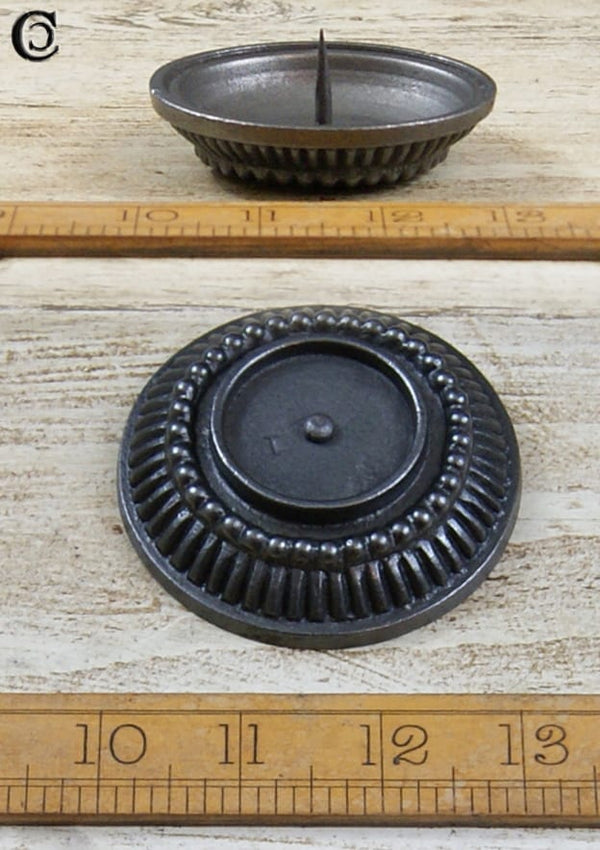 Candle Holder Base Spike Antique Cast Iron 75mm Diameter