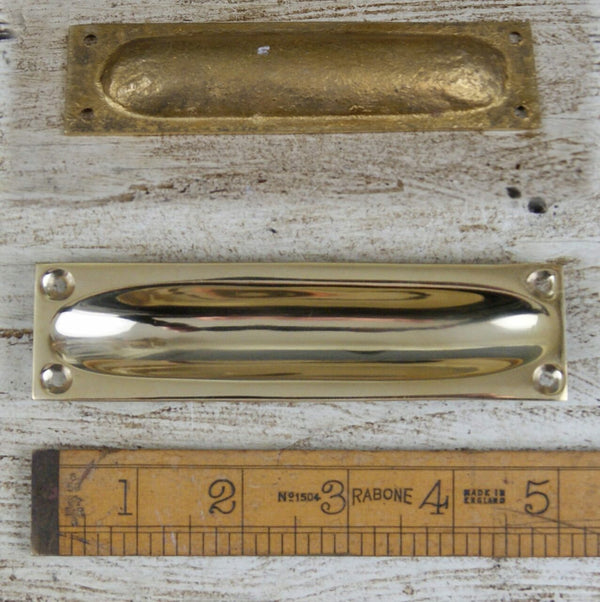 Flush Handle Brass Square End 130mm