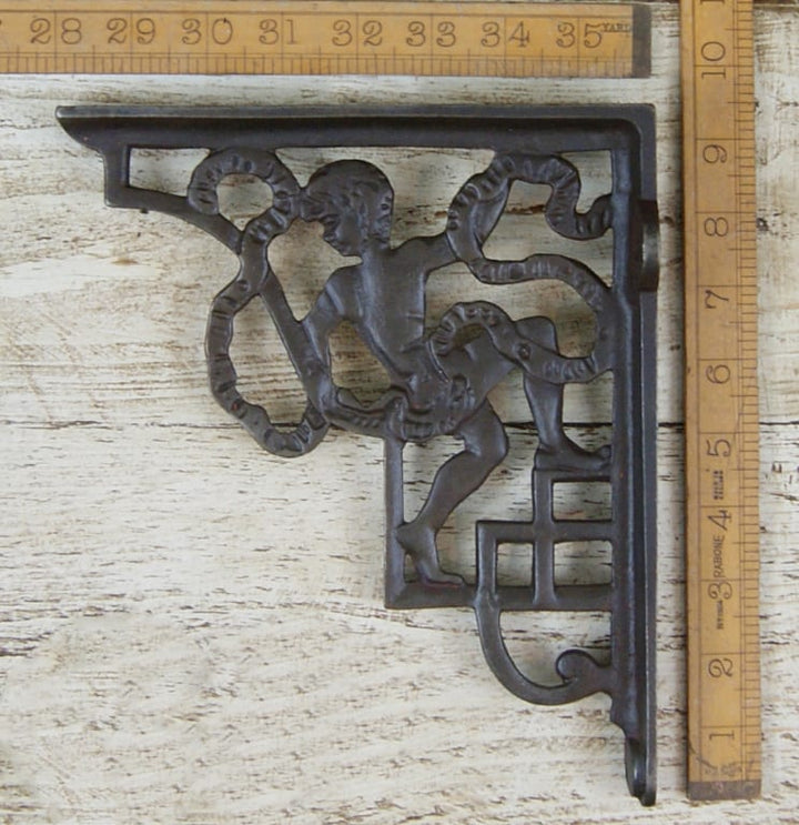 Shelf Bracket CHERUB Dec Cast Antique Iron 238mm x 238mm