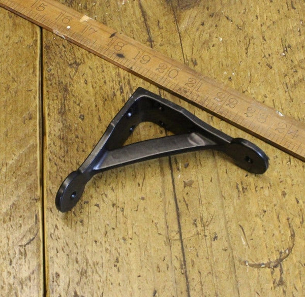 Shelf Bracket GALLOWS Penny End EPOXY BLACK 100mm x 100mm