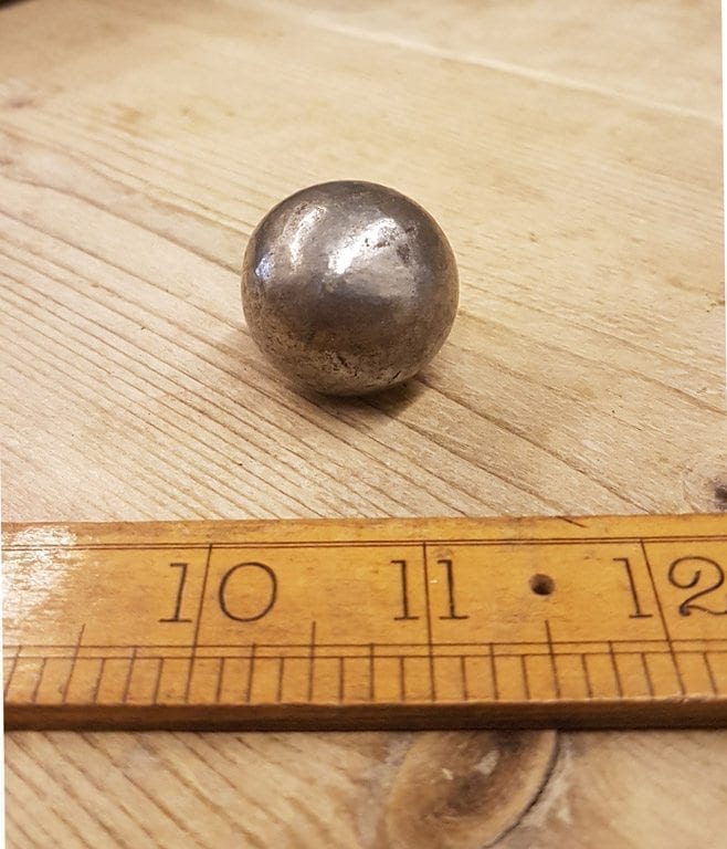 Knob Cannon Ball Round Cast Antique Iron 32mm Diameter M4