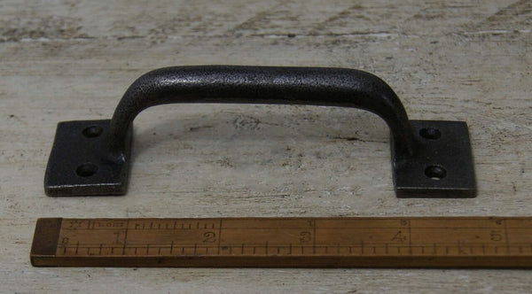 Sash Handle Square End Cast Waxed Antique Iron 125mm