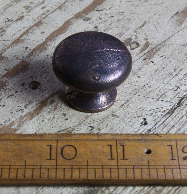 Knob Plain Shaker with Seam Cast Antique Copper 35mm Diameter