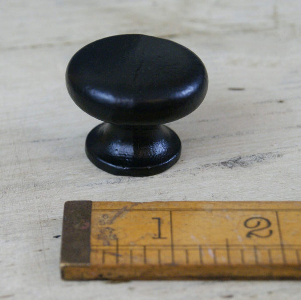 Knob Plain Shaker Cast Iron Satin Epoxy Black 35mm Diameter