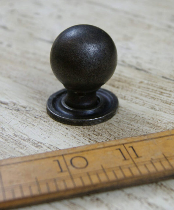 Knob Ball Knob Stem Plate Cast Antique Iron 32mm Diameter