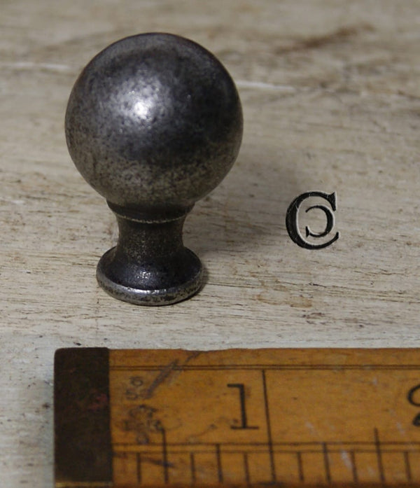 Ball Knob Stem EASTBURN style Antique Iron 25mm