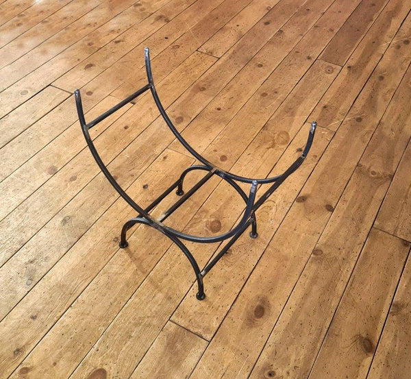 Log Holder Log Basket Curved Antique Iron 500mm Wide x 500mm High x 250mm Deep