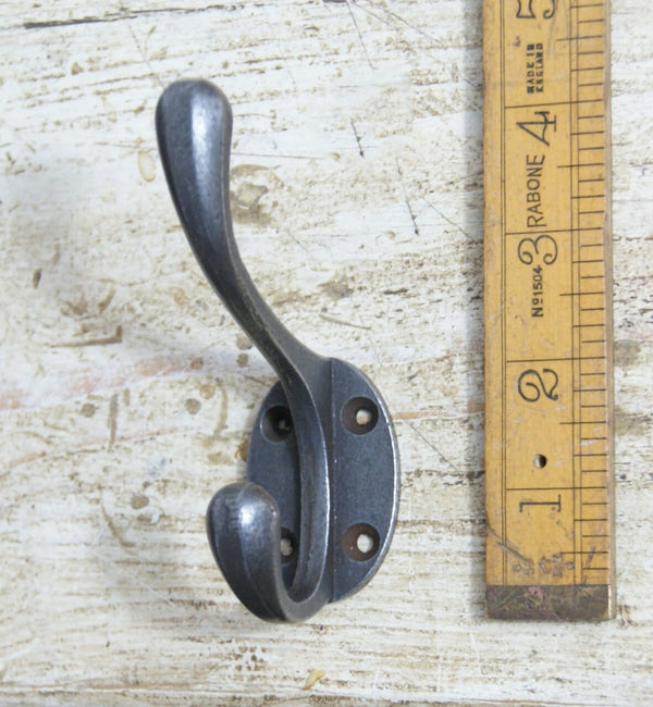 Hat Coat Hook Victorian Antique Iron 4 Holes 100mm (Southwest)