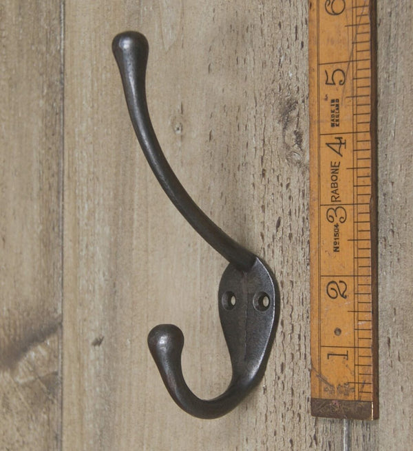 Hat Coat Hook Victorian / Retro Cast Antique Iron 138mm