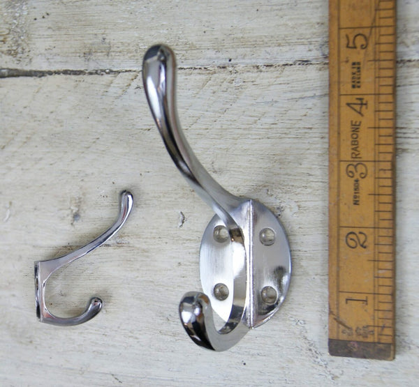 Hat Coat Hook Straight Sides 4 Hole Chrome on Cast Iron