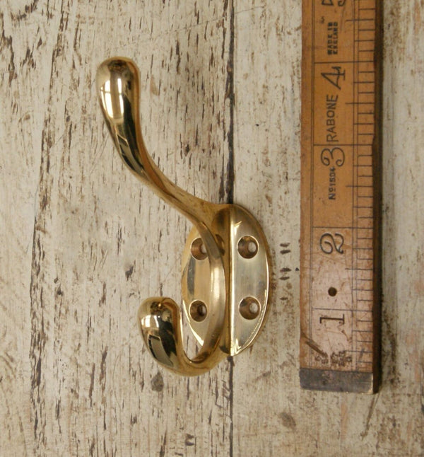 Hat Coat Hook Polished Brass 4 Holes (Southwest)