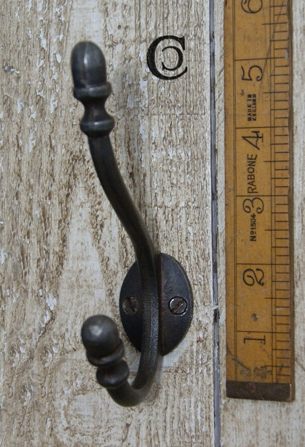 Hat Coat Hook ACORN Tips 2 Holes Antique Iron 130mm