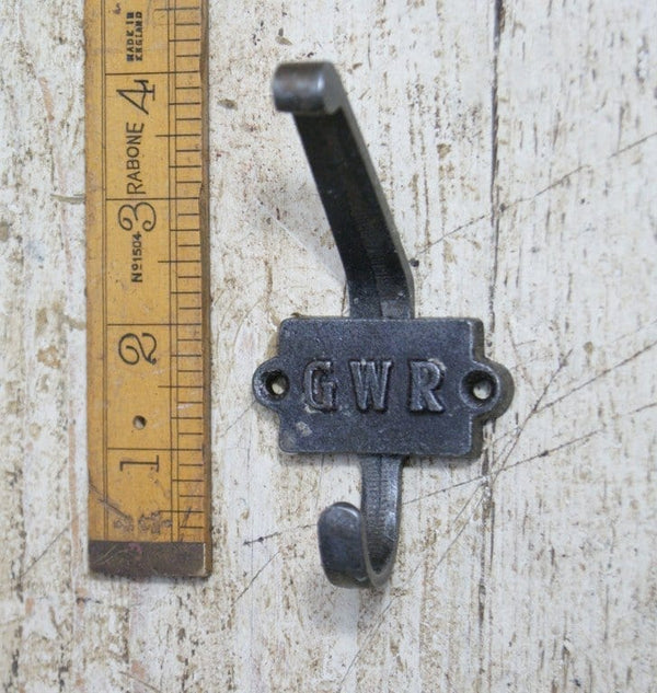 Coat Hook Double GWR 2 Part 2 Hole Cast Antique Iron 110mm