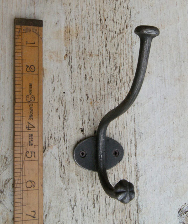 Hat Coat Hook ALMA Shell Lower Tip Cast Antique Iron 150mm