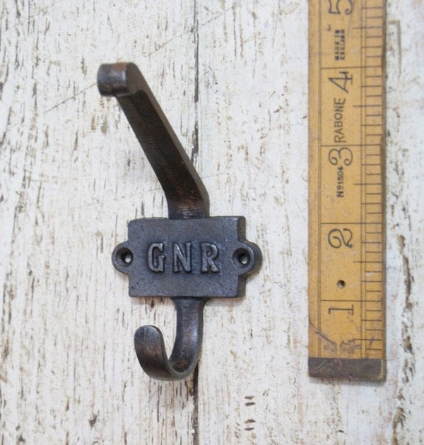 Coat Hook Double GNR 2 Part Cast Antique Iron 110mm