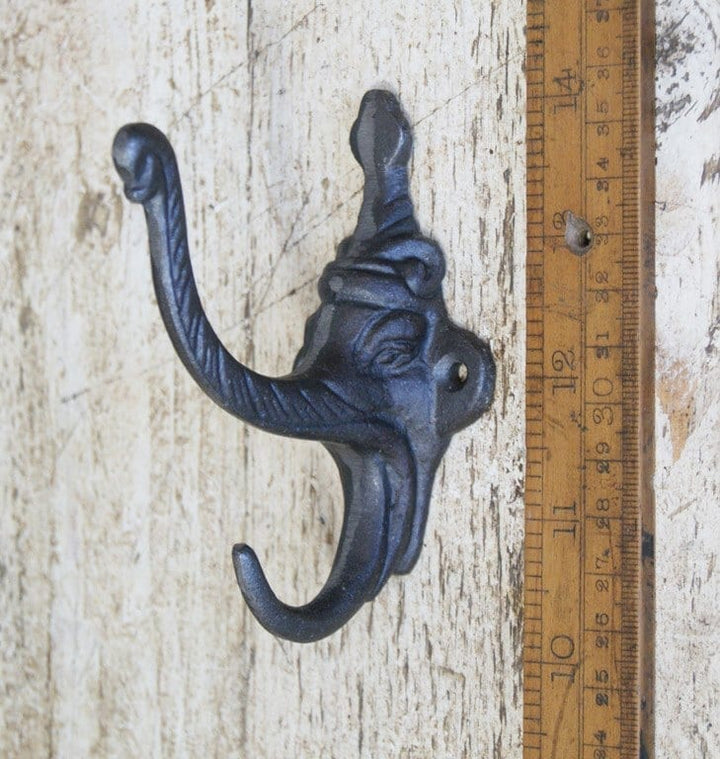 Coat Hook ELEPHANT EYES Cast Antique Iron size 100mm