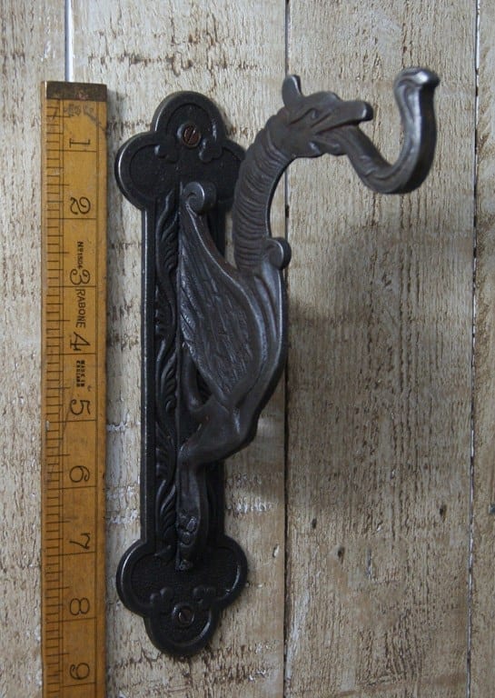 DRAGON Hook Plant Hanger Cast Antique Iron 230mm