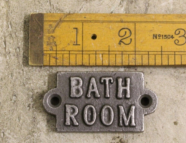 Plaque BATHROOM Cast Antique Iron 40mm x 30mm (East of India) TBD