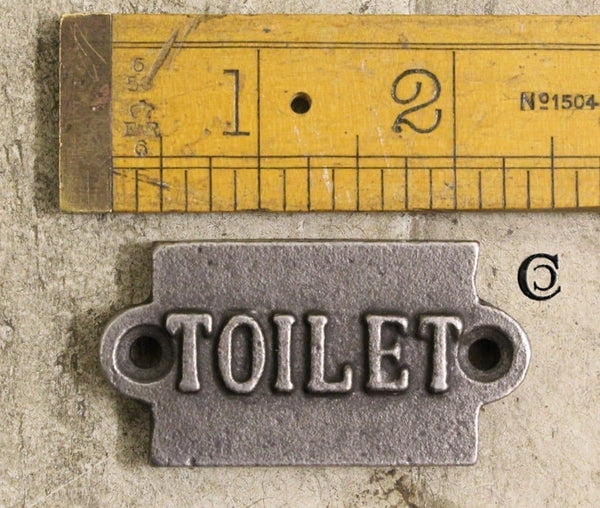 Plaque TOILET Cast Antique Iron 30mm x 40mm (East of India)