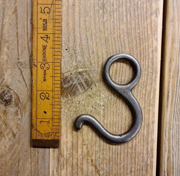 Wardrobe Clothes Hook Cast Antique Iron for 22mm Diameter tube 82mm