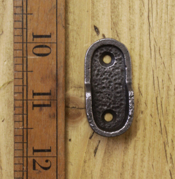 Wardrobe Rail End Support Oval Side fix Antique Iron 30mm x 15mm