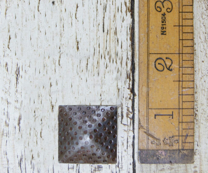 Stud / Nail Square with Dots Antique Iron 25mm