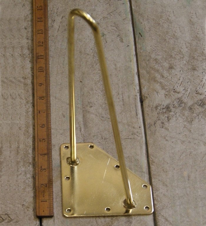 Hairpin Leg 2 Prong Brass Plated 350mm