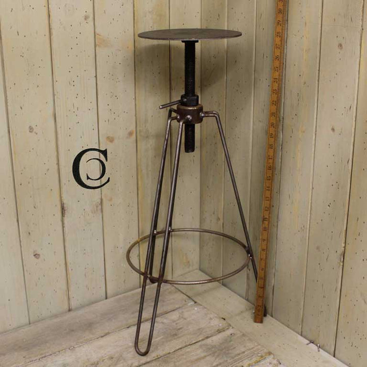 Stool Adjustable Height Hairpin Legs Antique Iron 375 - 550mm