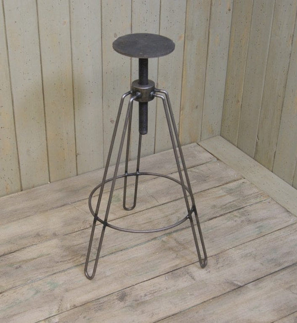 Stool Adjustable Height Hairpin Legs Antique Iron 575 - 750mm