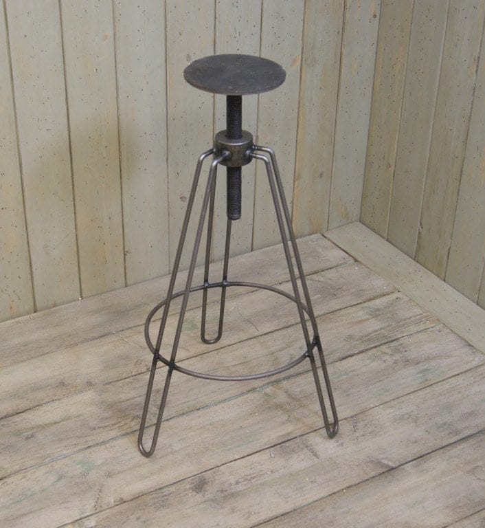 Stool Adjustable Height Hairpin Legs Antique Iron 575 - 750mm