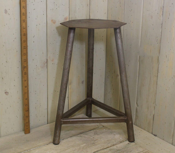 Stool Triangular Design Antique Steel 450mm High